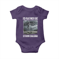 Funny I Would Rather Be Storm Chasing Baby Onesie Storm Tornado Lover - Wonder Print Shop