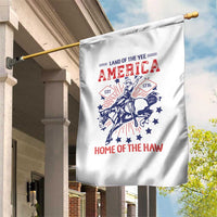 Funny 4th of July Western Cowboy Garden Flag America Land Of The Yee Home Of The Haw - Wonder Print Shop