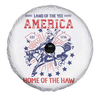 Funny 4th of July Western Cowboy Spare Tire Cover America Land Of The Yee Home Of The Haw - Wonder Print Shop