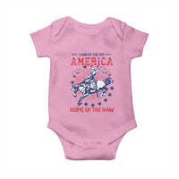 Funny 4th of July Western Cowboy Baby Onesie America Land Of The Yee Home Of The Haw - Wonder Print Shop