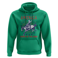 Funny 4th of July Western Cowboy Hoodie America Land Of The Yee Home Of The Haw - Wonder Print Shop