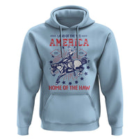 Funny 4th of July Western Cowboy Hoodie America Land Of The Yee Home Of The Haw - Wonder Print Shop