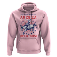 Funny 4th of July Western Cowboy Hoodie America Land Of The Yee Home Of The Haw - Wonder Print Shop