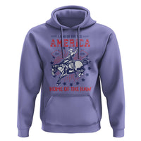 Funny 4th of July Western Cowboy Hoodie America Land Of The Yee Home Of The Haw - Wonder Print Shop