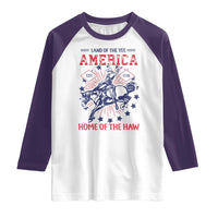 Funny 4th of July Western Cowboy Raglan Shirt America Land Of The Yee Home Of The Haw - Wonder Print Shop