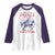 Funny 4th of July Western Cowboy Raglan Shirt America Land Of The Yee Home Of The Haw - Wonder Print Shop