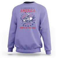 Funny 4th of July Western Cowboy Sweatshirt America Land Of The Yee Home Of The Haw - Wonder Print Shop