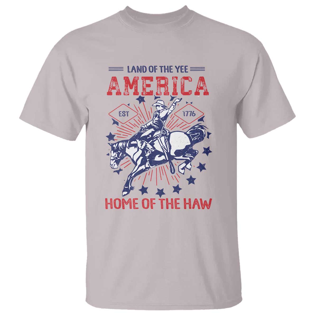 Funny 4th of July Western Cowboy T Shirt America Land Of The Yee Home Of The Haw - Wonder Print Shop