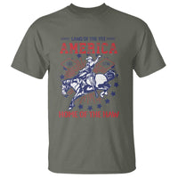 Funny 4th of July Western Cowboy T Shirt America Land Of The Yee Home Of The Haw - Wonder Print Shop