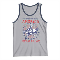 Funny 4th of July Western Cowboy Tank Top America Land Of The Yee Home Of The Haw - Wonder Print Shop