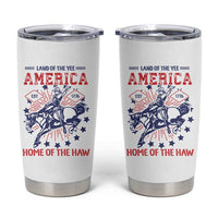 Funny 4th of July Western Cowboy Tumbler Cup America Land Of The Yee Home Of The Haw - Wonder Print Shop
