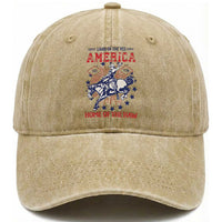 Funny 4th of July Western Cowboy Washed Cotton Baseball Cap America Land Of The Yee Home Of The Haw