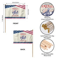 Funny 4th of July Western Cowboy Patriotic Handheld Flag America Land Of The Yee Home Of The Haw