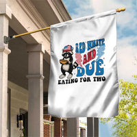 Funny 4th Of July Pregnancy Announcement Racoon Garden Flag Red White And Due Eating For Two - Wonder Print Shop