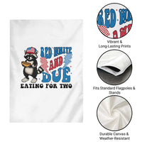 Funny 4th Of July Pregnancy Announcement Racoon Garden Flag Red White And Due Eating For Two - Wonder Print Shop