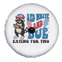 Funny 4th Of July Pregnancy Announcement Racoon Spare Tire Cover Red White And Due Eating For Two - Wonder Print Shop