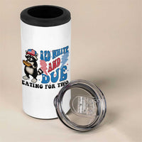 Funny 4th Of July Pregnancy Announcement Racoon 4 in 1 Can Cooler Tumbler Red White And Due Eating For Two - Wonder Print Shop