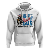 Funny 4th Of July Pregnancy Announcement Racoon Hoodie Red White And Due Eating For Two - Wonder Print Shop