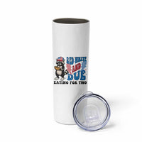 Funny 4th Of July Pregnancy Announcement Racoon Skinny Tumbler Red White And Due Eating For Two - Wonder Print Shop