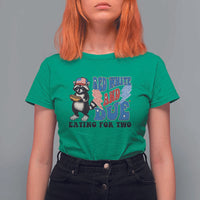Funny 4th Of July Pregnancy Announcement Racoon T Shirt For Women Red White And Due Eating For Two - Wonder Print Shop