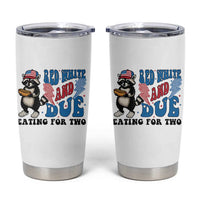 Funny 4th Of July Pregnancy Announcement Racoon Tumbler Cup Red White And Due Eating For Two - Wonder Print Shop