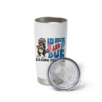 Funny 4th Of July Pregnancy Announcement Racoon Tumbler Cup Red White And Due Eating For Two - Wonder Print Shop