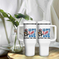 Funny 4th Of July Pregnancy Announcement Racoon Tumbler With Handle Red White And Due Eating For Two - Wonder Print Shop