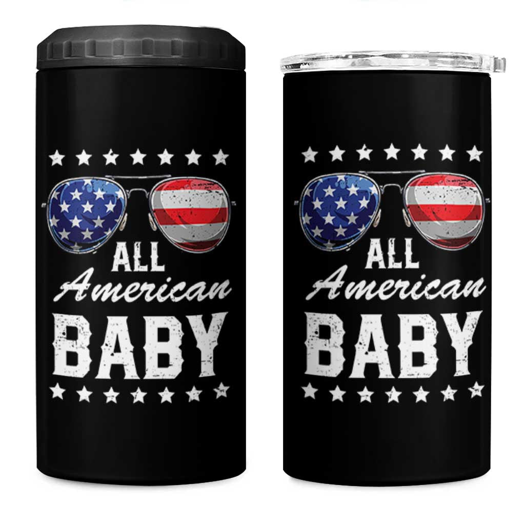 Funny All American Baby 4th Of July 4 in 1 Can Cooler Tumbler Family Matching Sunglasses - Wonder Print Shop