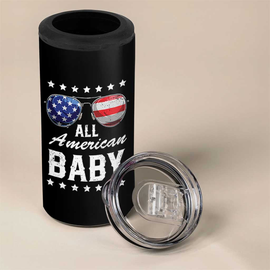 Funny All American Baby 4th Of July 4 in 1 Can Cooler Tumbler Family Matching Sunglasses - Wonder Print Shop