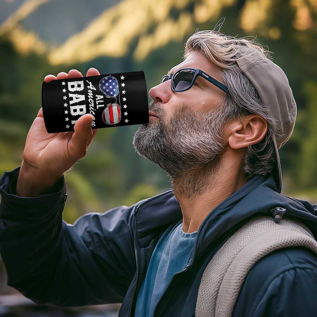 Funny All American Baby 4th Of July 4 in 1 Can Cooler Tumbler Family Matching Sunglasses - Wonder Print Shop