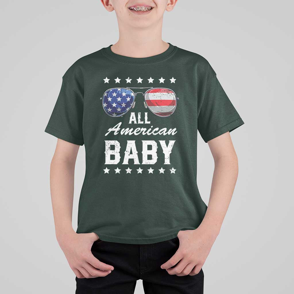 Funny All American Baby 4th Of July T Shirt For Kid Family Matching Sunglasses - Wonder Print Shop
