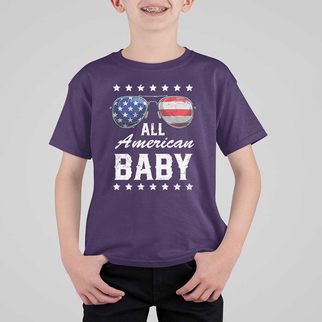 Funny All American Baby 4th Of July T Shirt For Kid Family Matching Sunglasses - Wonder Print Shop