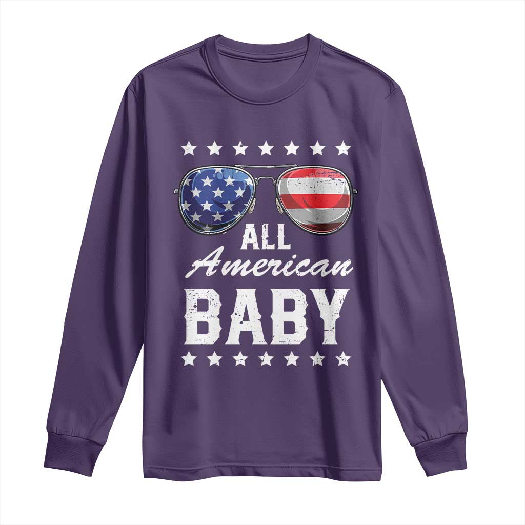 Funny All American Baby 4th Of July Long Sleeve Shirt Family Matching Sunglasses - Wonder Print Shop