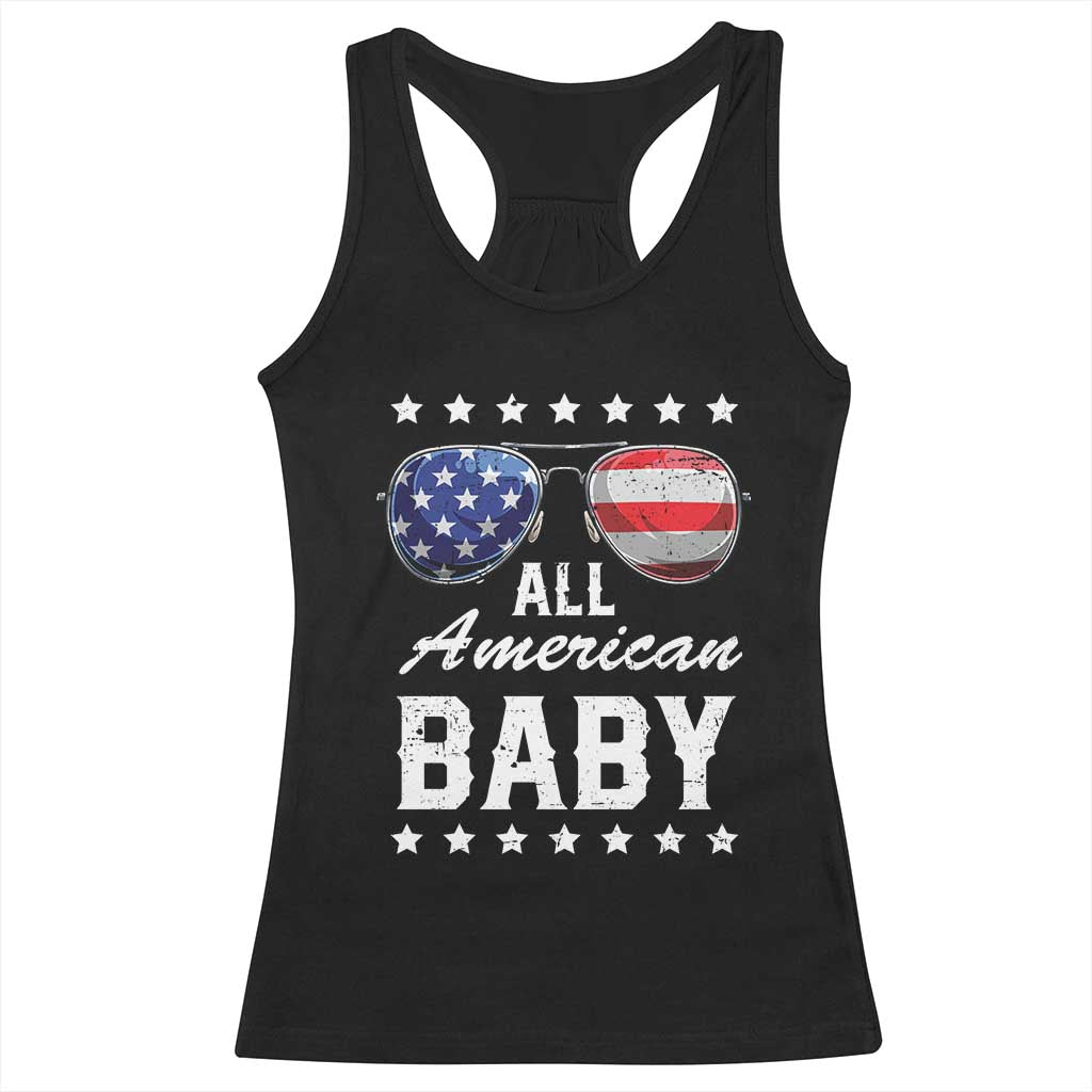 Funny All American Baby 4th Of July Racerback Tank Top Family Matching Sunglasses - Wonder Print Shop