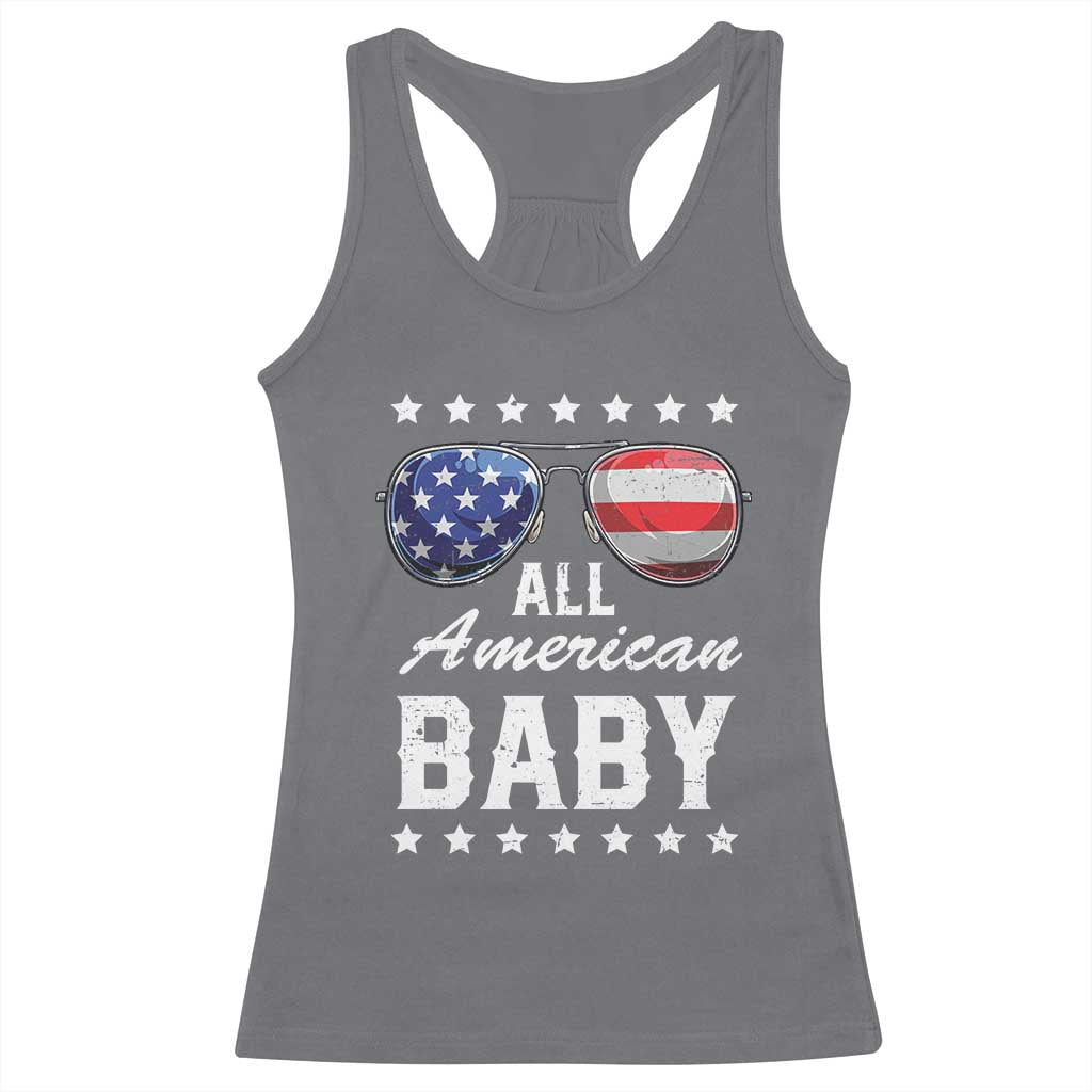 Funny All American Baby 4th Of July Racerback Tank Top Family Matching Sunglasses - Wonder Print Shop