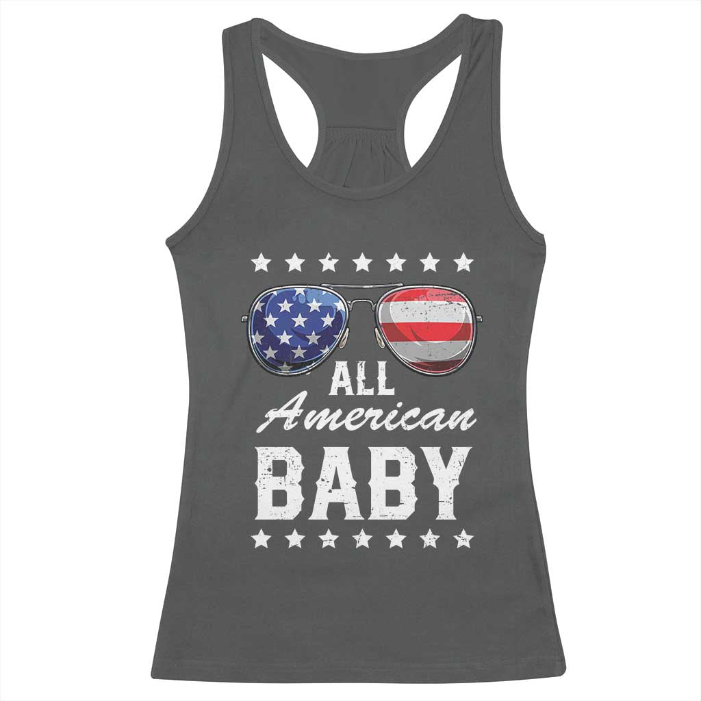 Funny All American Baby 4th Of July Racerback Tank Top Family Matching Sunglasses - Wonder Print Shop