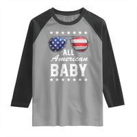 Funny All American Baby 4th Of July Raglan Shirt Family Matching Sunglasses - Wonder Print Shop