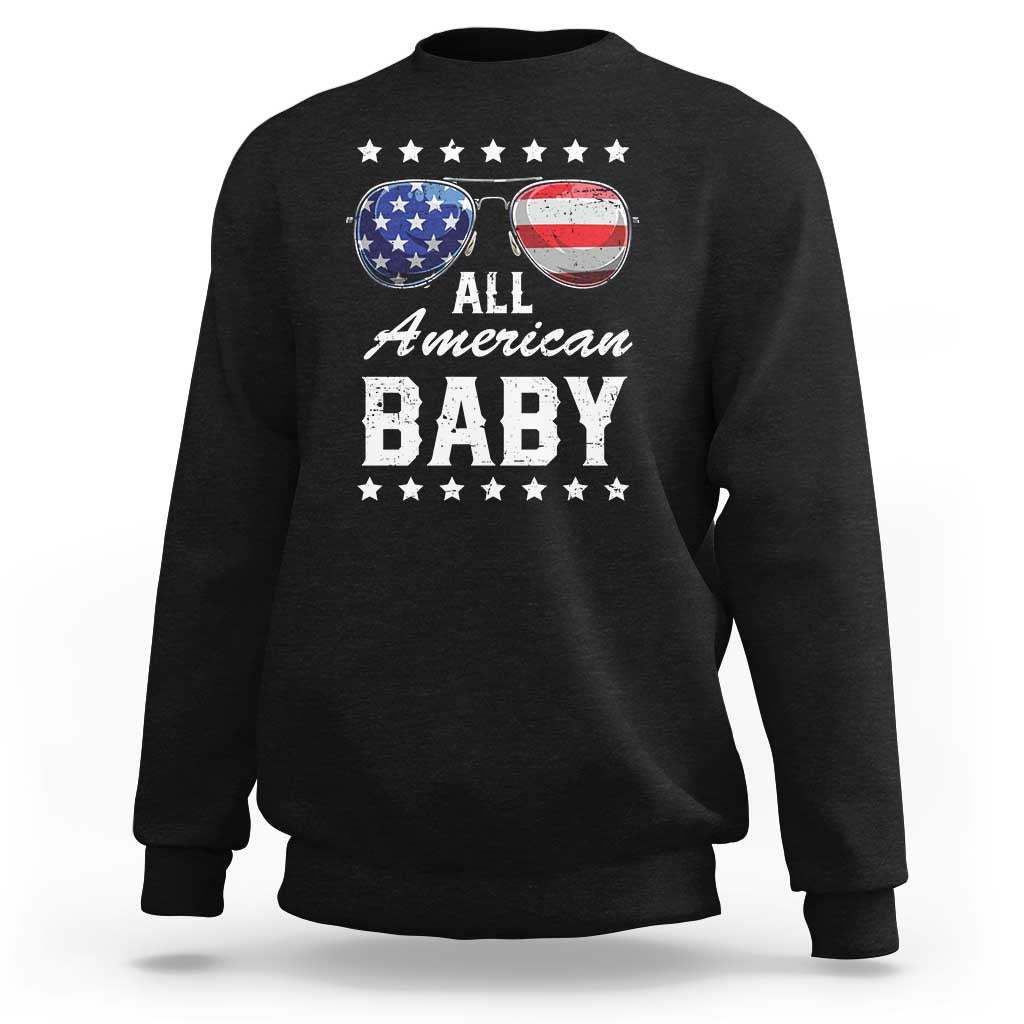 Funny All American Baby 4th Of July Sweatshirt Family Matching Sunglasses - Wonder Print Shop