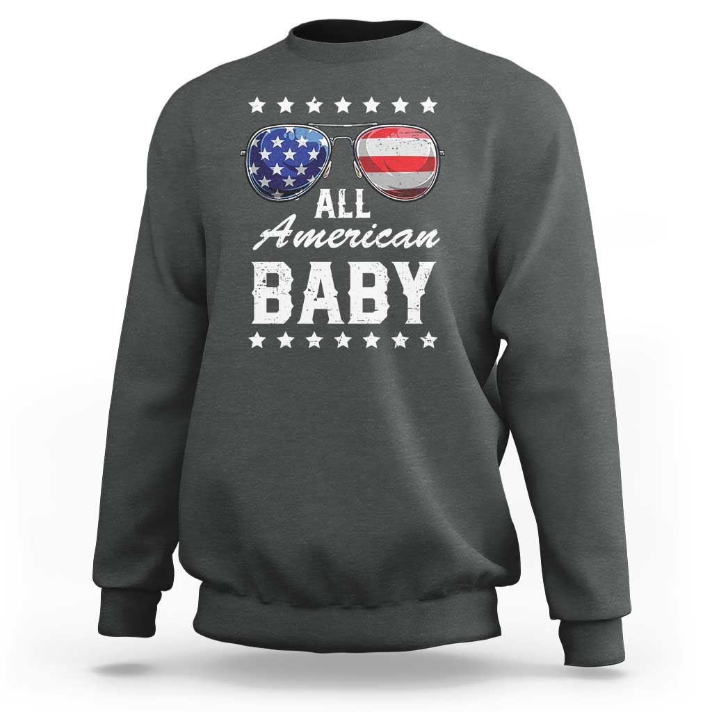 Funny All American Baby 4th Of July Sweatshirt Family Matching Sunglasses - Wonder Print Shop