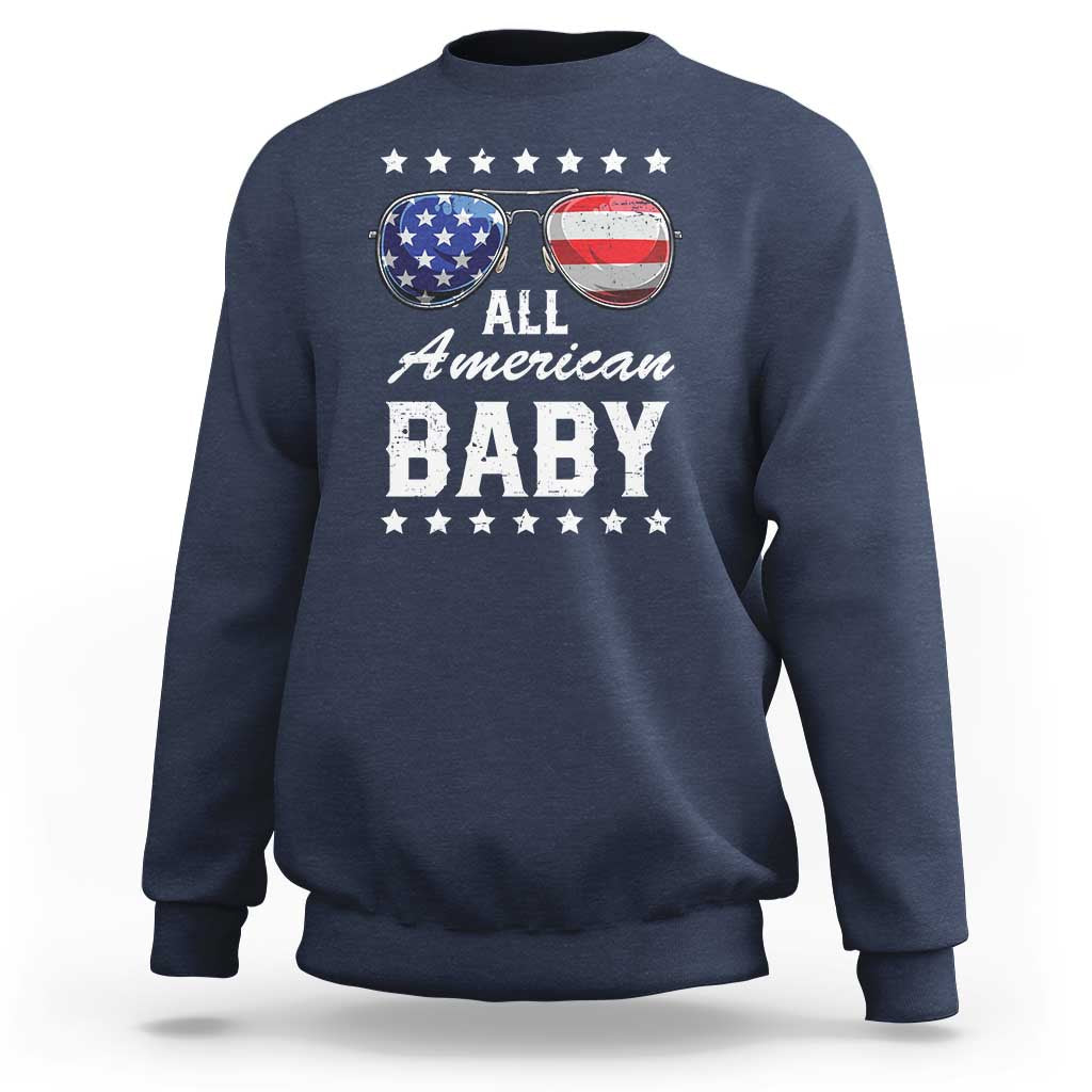 Funny All American Baby 4th Of July Sweatshirt Family Matching Sunglasses - Wonder Print Shop