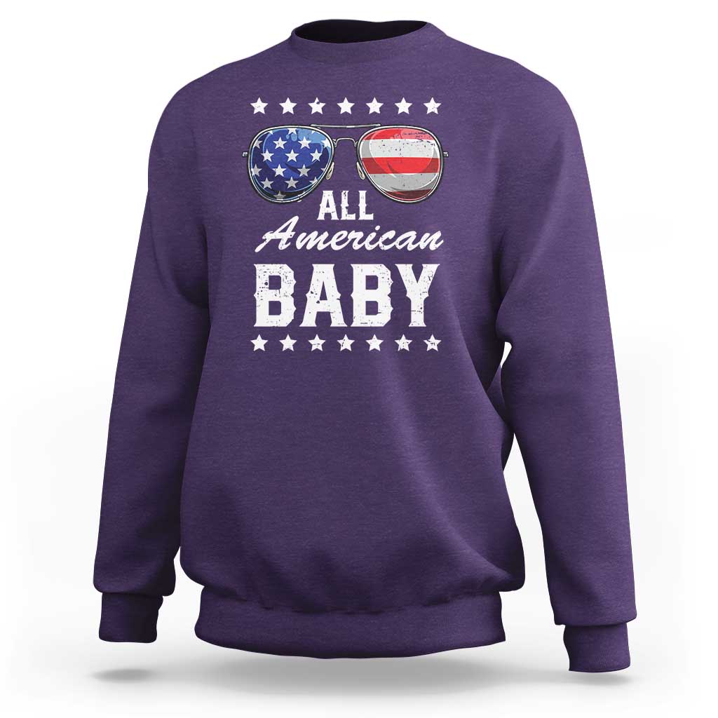 Funny All American Baby 4th Of July Sweatshirt Family Matching Sunglasses - Wonder Print Shop