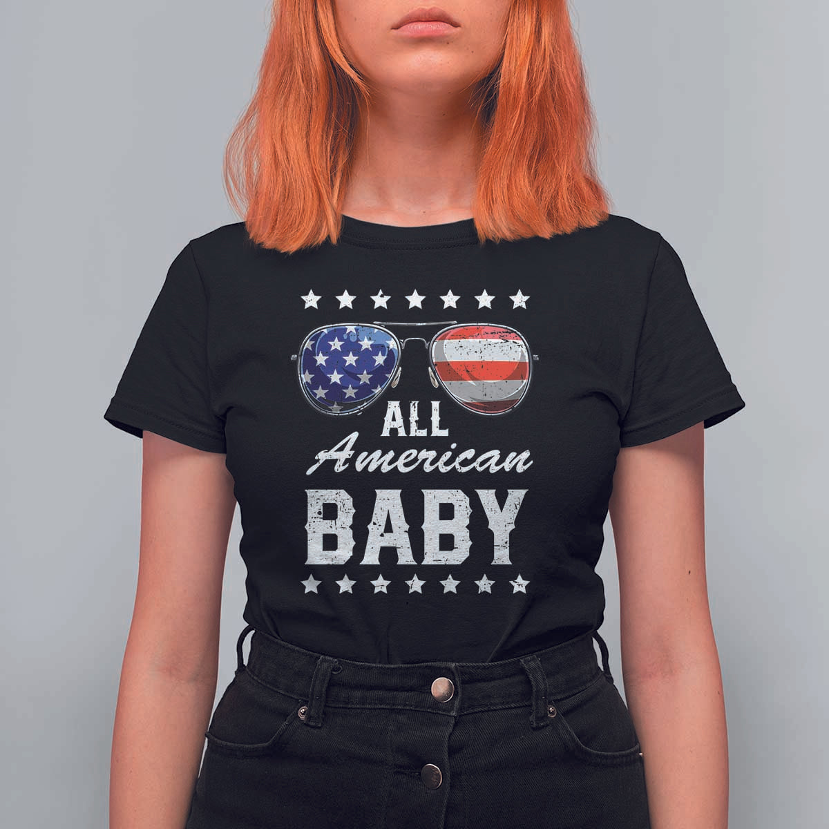 Funny All American Baby 4th Of July T Shirt For Women Family Matching Sunglasses - Wonder Print Shop