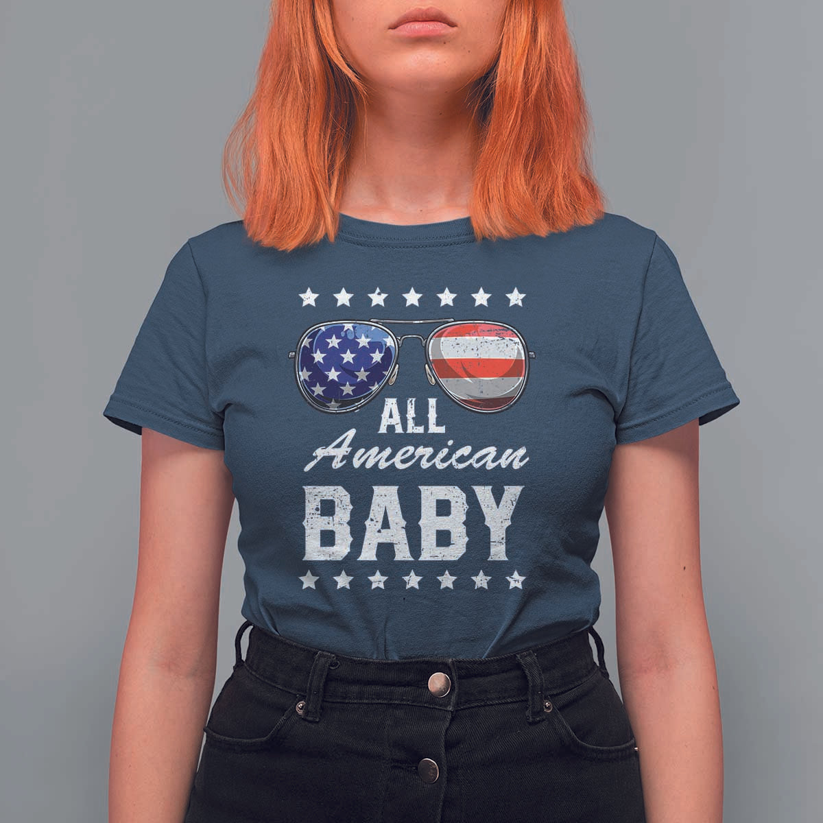 Funny All American Baby 4th Of July T Shirt For Women Family Matching Sunglasses - Wonder Print Shop