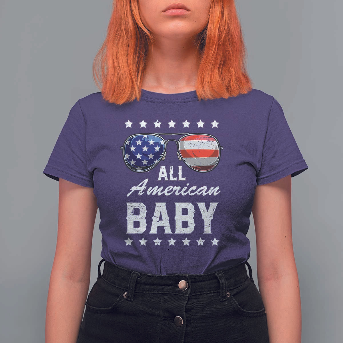 Funny All American Baby 4th Of July T Shirt For Women Family Matching Sunglasses - Wonder Print Shop