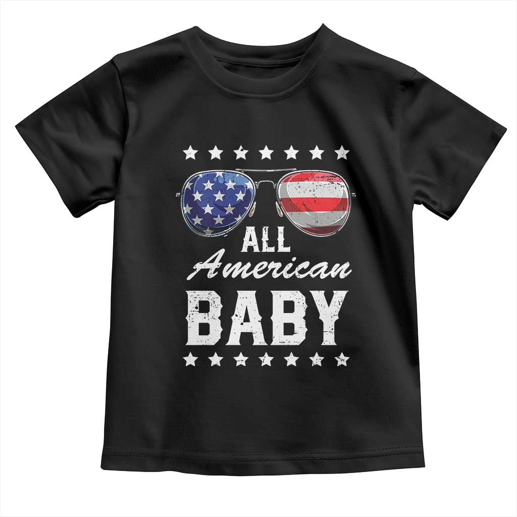 Funny All American Baby 4th Of July Toddler T Shirt Family Matching Sunglasses - Wonder Print Shop