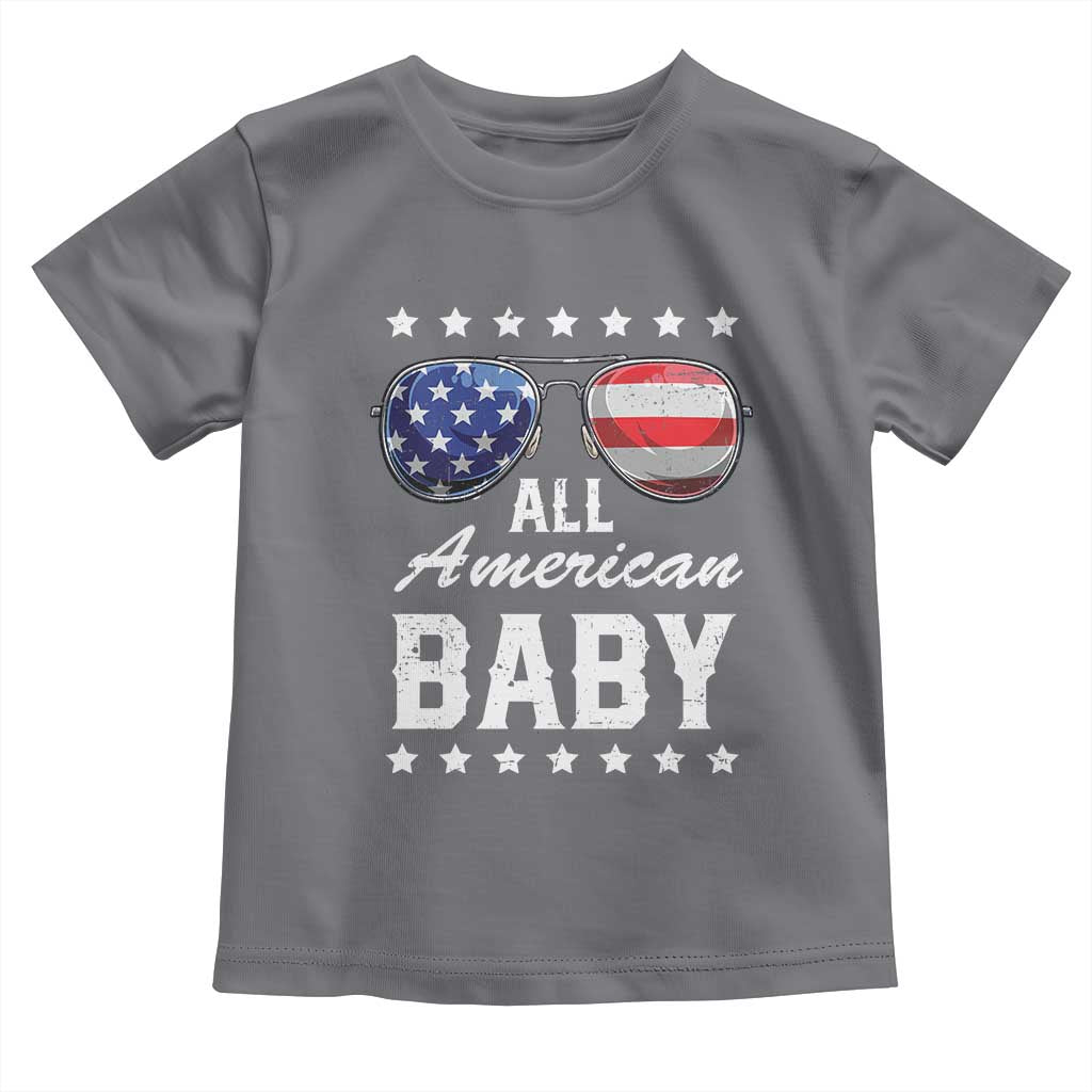 Funny All American Baby 4th Of July Toddler T Shirt Family Matching Sunglasses - Wonder Print Shop