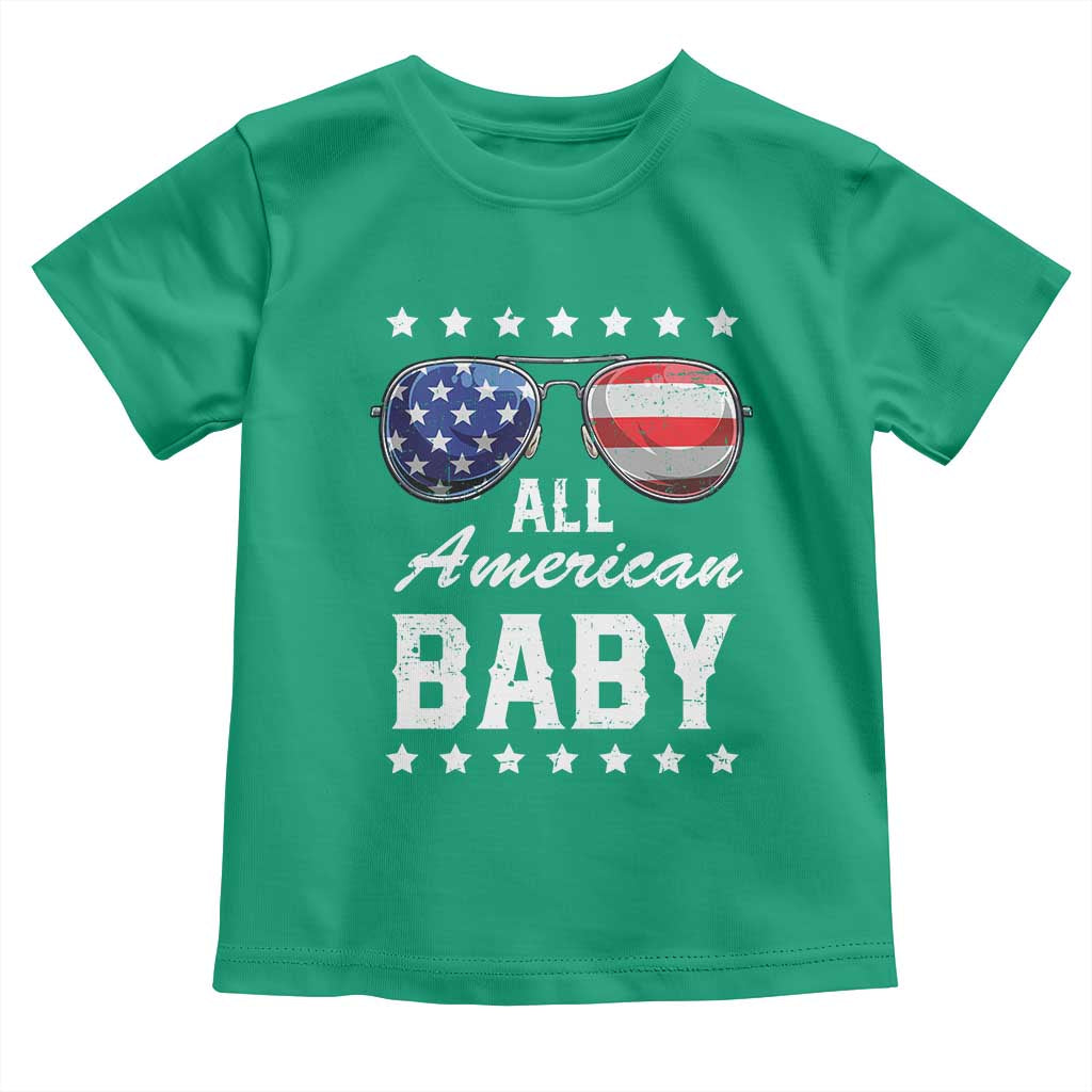 Funny All American Baby 4th Of July Toddler T Shirt Family Matching Sunglasses - Wonder Print Shop