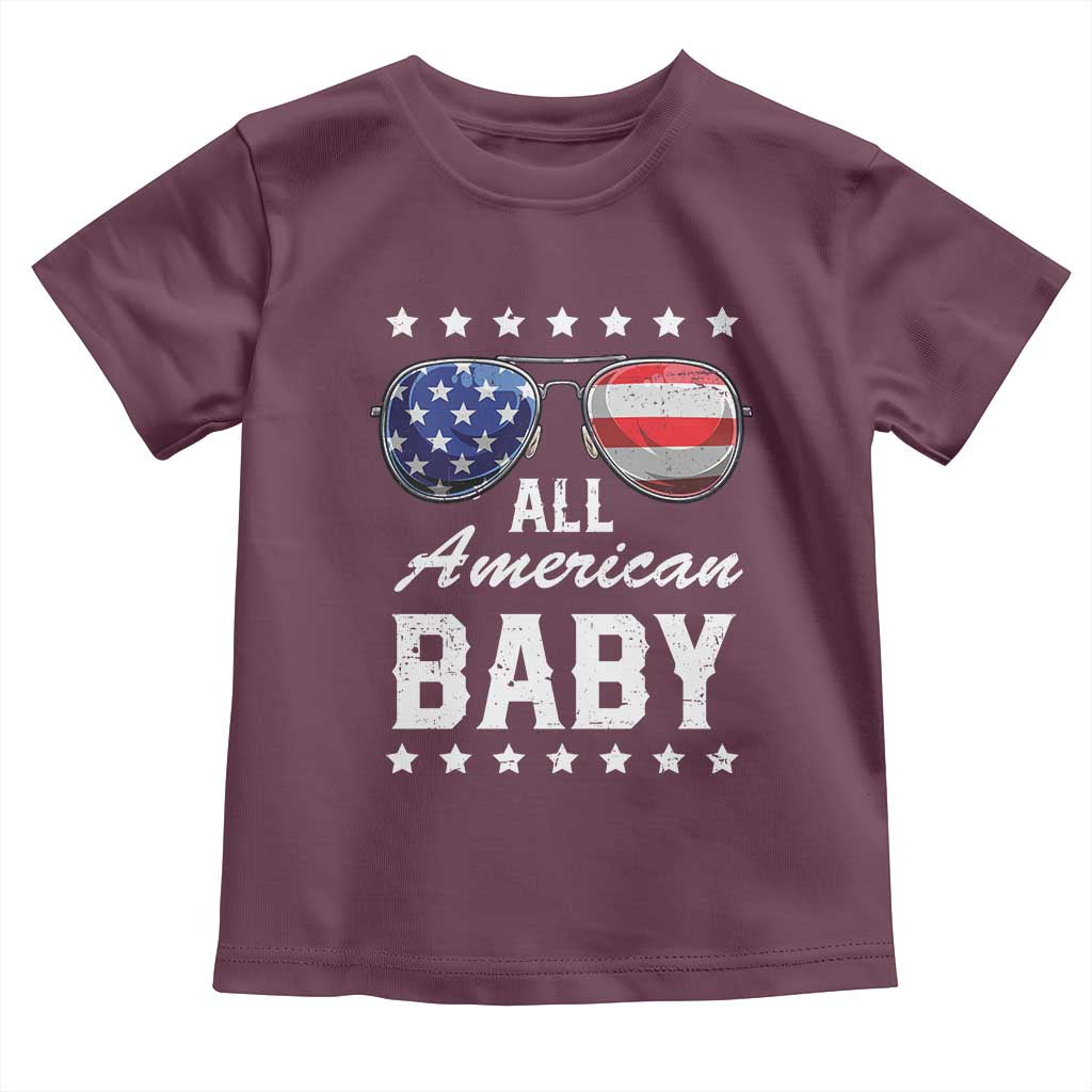 Funny All American Baby 4th Of July Toddler T Shirt Family Matching Sunglasses - Wonder Print Shop