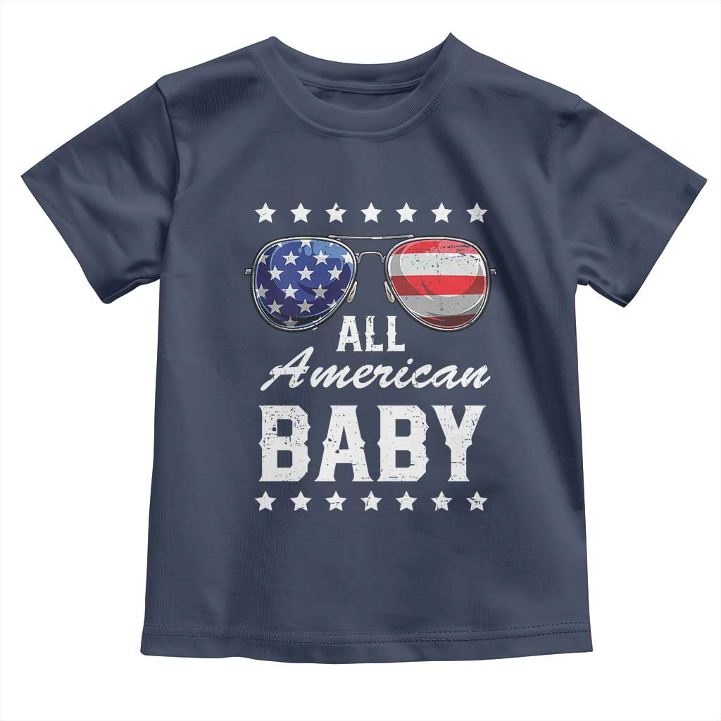 Funny All American Baby 4th Of July Toddler T Shirt Family Matching Sunglasses - Wonder Print Shop