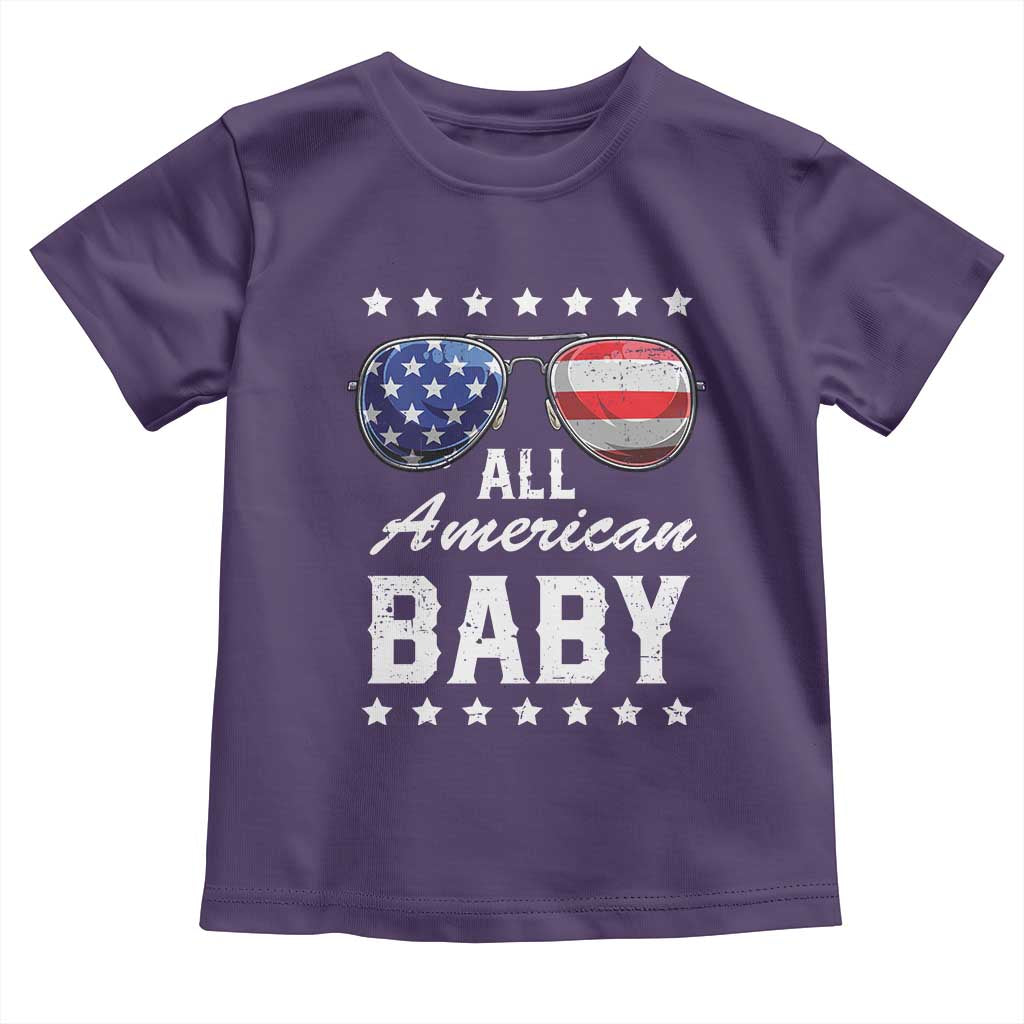 Funny All American Baby 4th Of July Toddler T Shirt Family Matching Sunglasses - Wonder Print Shop